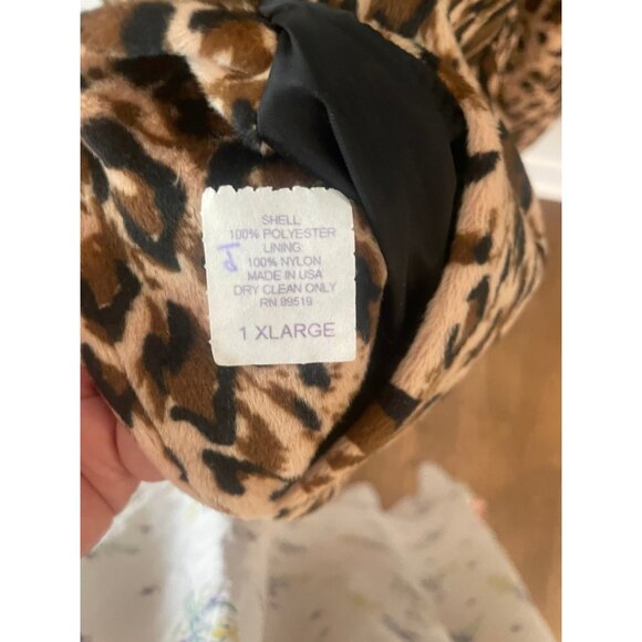 VTG Dennis Basso Leopard Cheetah Print Coat Jacket Shacket 1 X LARGE & Dustbag - Picture 6 of 7